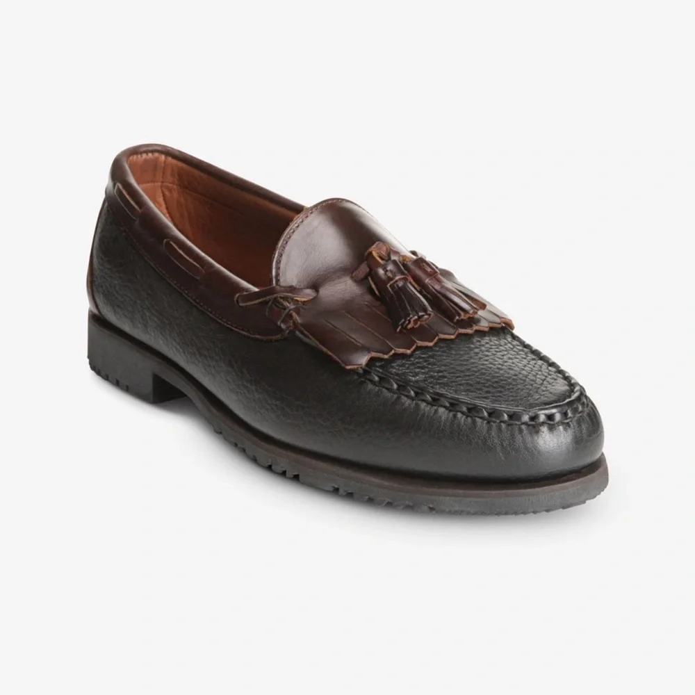 Allen Edmonds Nashua Tassel Loafer in Black & Brown - Picture 3 of 10